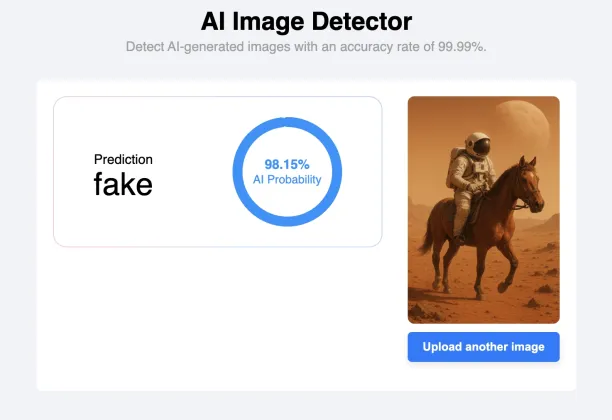 An example from Decopy AI image detector, accurately identified the image as AI-generated.