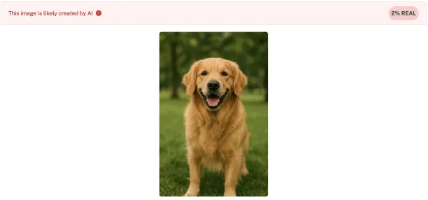 Undetectable AI accurately detected the AI-generated image but did not explain its conclusion, earning a rating of 65/100 due to limited transparency.