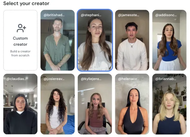 Creator templates for video ads from the Icon AI ad generator.
