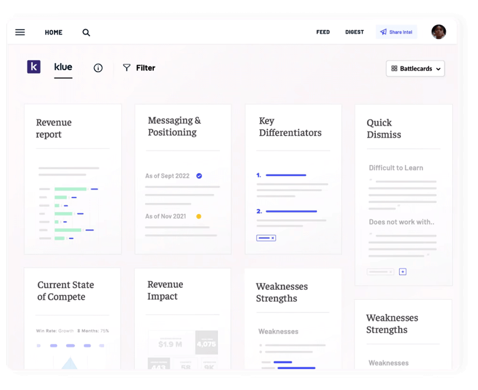 Klue focuses on competitive intelligence for sales teams. AI Agents for Competitive Intelligence