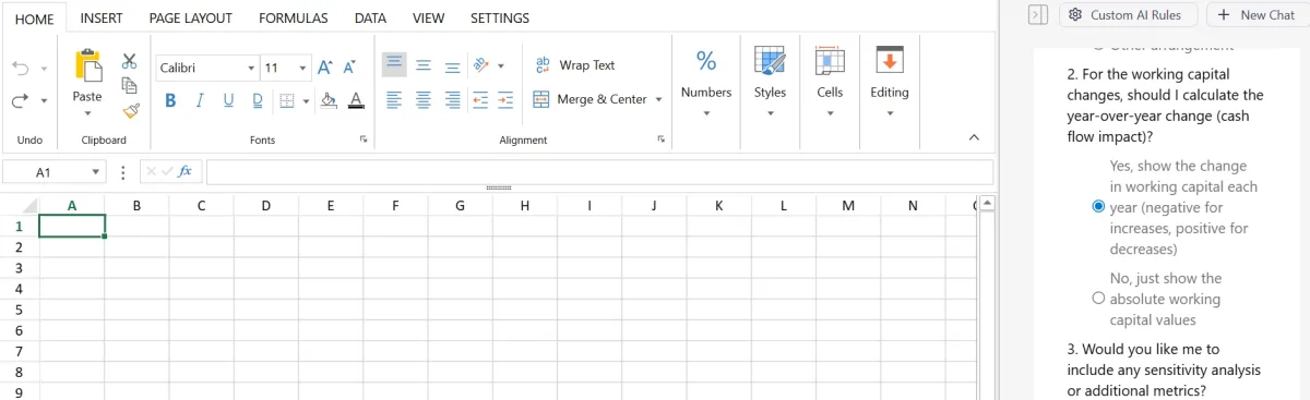 Excel sheet with chat in TryShortcut, an AI Excel solution Excel sheet with chat in TryShortcut, an AI Excel solution